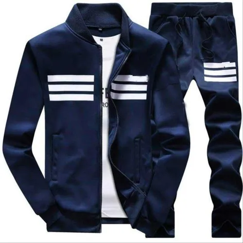 Blue And White Polyester Mens Sportswear